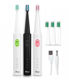 Borui BR-Z1 USB Wireless Ultrasonic Electric Toothbrush Oral Hygiene Rechargeable Sonic Automatic To - Green