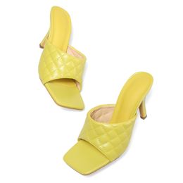 Sapatos femininos Candy Cor Moda Salto Alto Checkered Sandálias High-Teed Sandálias das Mulheres FDGGFNDNM56756U8