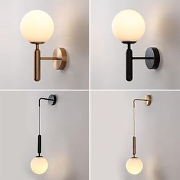 Nordice Modern Nordic Decoration Home Glass Ball Rope Aisle Bedroom Dining Room Wall Lamp