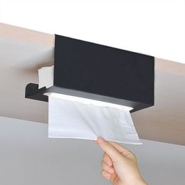 Under Cabinet Paper Towel Holder Iron Tissue Box Storage Rack Tissue Holder Paper Towel Rack Kitchen Towel Hanging Case 210320