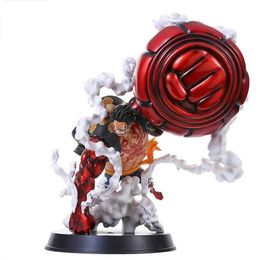 25cm Janpanese Anime One Piece Monkey D Luffy Cake Car Desk PVC Figure Model Toy Collection Ornament Kid Toy Gift Decoration Q0722