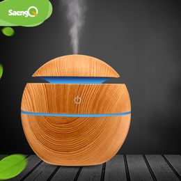 Air Humidifier Usb Aroma Diffuser Mini Wood Grain Ultrasonic Atomizer Aromatherapy Essential Oil DiffuserFor Home Office