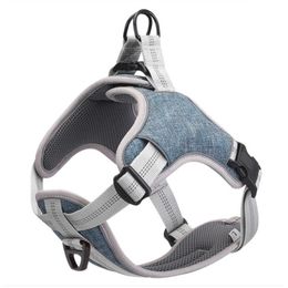 Nylon Dog Harness No-Pull Anti-Tear Adjustable Reflective Vest Dog Collar Soft Material Easy Control For Small and Large Dogs 210712