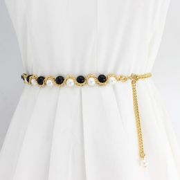 Belts 2021 Belt Women Pearl Chain For Ladies Prom Dresses Decoration Fashion Designer Waistband Girls Fine Cinturones Para Mujer