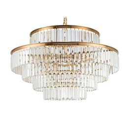 Post-modern Big Ring Crystal Chandelier Living Room Villa Club High-end Hotel Luxury Circular Crystal Lamp