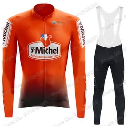 Suit ST MICHEL Team 2021 Cycling Jersey Set Mens Summer Clothing Long Sleeve MTB Bike Road Pants Bib Ropa Maillot Racing Sets