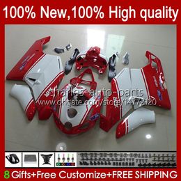 Motorcycle Body For DUCATI 749S 999S 749 999 749-999 03 04 05 06 Bodywork 27No.51 749 999 S R 2003-2006 White red Cowling 749R 999R 2003 2004 2005 2006 OEM Fairing Kit