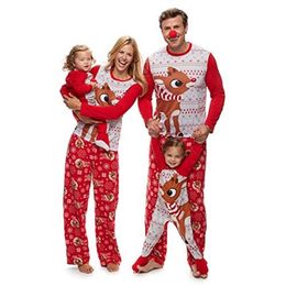 Family Pyjamas Set Christmas Fashion Adult kids set Cotton Nightwear Sleepwear Red Pyjamas Matching Outfits 210922