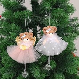 Christmas Elk Angel Girls Doll Pendants Xmas Tree Hanging Ornaments Home Party Holiday Decoration Kids Gift PHJK2111