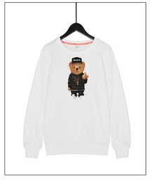 Men's Crew Neck Sweatshirt Pullover Sweater Korean Trend Printed Bear Loose Casual Wear