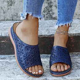 Women Sandals New Casual Summer Shoes Women Wee Heels Sandals Embroidery Wees Shoes For Women Summer Sandals Female Slippers X0728