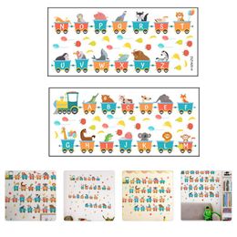 Wall Stickers 2 Sheets Cartoon Train Modelling Alphabet Decals Decorative