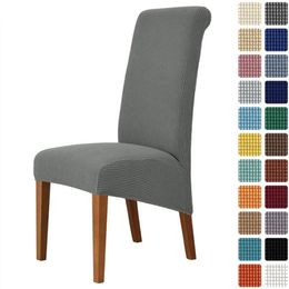 Large XL Jacquard Dining Chair Cover Stretch Spandex Elastic Long Back Slipcover Case for Kitchen Banquet s 211116