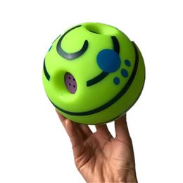 14CM Ball Interactive Dog Toy Fun Giggle Sounds Puppy Chew Wobble Wag Play Training Sport Pet s 211111