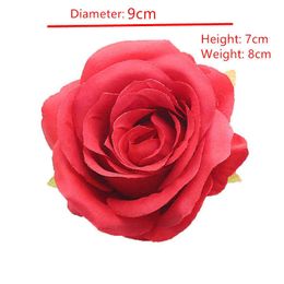 Gifts for women Wholesale 5/10Pcs 9CM Silk cloth Roses Flower Wall Diy Gifts Wedding Home Decor Bridal Accessories Artificial Flowers