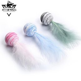 Cat Toys Toy Star Plus Feather EVA Material Light Foam Ball Throwing Pet Products For Cats Dogs Kitten Puppy Accessories