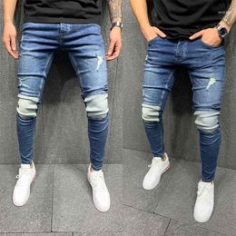 Men's Pants Men Skinny Jeans Zipper Denim Hole Hip Hop Work Trousers Casual Street Clothing#c#c1