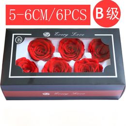 Decorative Flowers & Wreaths 6pcs/Box Preserved Rose Immortal Head 5-6cm Diameter Level B Wedding Romantic Home Art Flower Decoration Materi