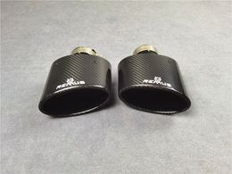 Remus Pair Outlet 90*155mm Single Exhaust Oval Pipes For All Cars Full Glossy Black Car Muffler Rear Tail Tips