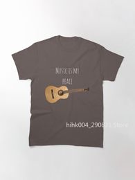 Men's T-Shirts Music Is My Peace (White Font) Classic T-Shirt