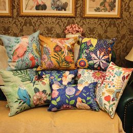 Cushion/Decorative Pillow 30x50/45/55/65x60/70x60cm American Country Retro Flower Cushion Cover Large Back Pillowcase