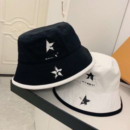 movie party favors UK - Five-pointed star couple black and white two-color fisherman hat high quality casual fashion sunshade cap