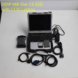 Auto Diagnostic Tool for Mercedes Mb Star C6 VCI Diagnosis Scanner CAN DOIP Protocol for Bezn Coding Newest V2021 SSD Laptop CF30 Ready to Use