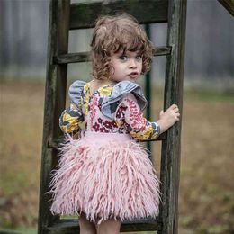 Girls Skirts Autumn Girl Imitation Wool Plush Skirt , Children's Clothing pink Fluffy Skirt 210701