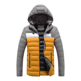 Men Splicing Parker Down Coats Fashion Trend Warm Windproof Hooded Puffer Jacket Designer Winter Thicken Coldproof Bread Casual Puff Jackets