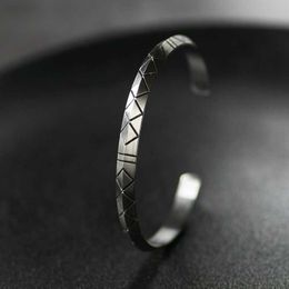 Norse Viking Futhark Bracelet Men Scandinavian Jewellery Vikings Pagan Symbol for Women Opening Bracelet Dropshipping Jewellery Q0719