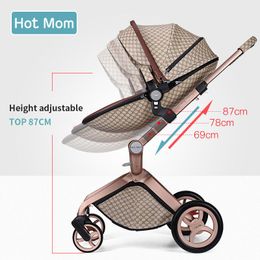 Strollers# Original Mom Car High Landscape 3 In 1 Baby Stroller Born Carriage Folding Pram 15