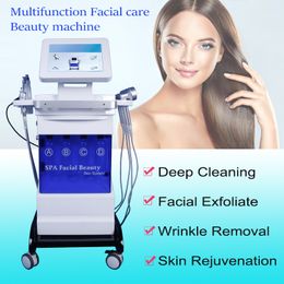 8 IN 1 Diamond Microdermabrasion Water Dermabrasion Hydro Oxygen spray aqual Jet Peeling Ultrasonic antiging acne removal face lift Machine