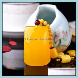 Necklaces & Pendants Jewellery Chicken Butter Yellow Old Beeswax Safe Sound Brand Conformal Amber Pendant For Men And Women Charms Drop Delive