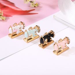 20pcs 16x13mm Charms Sewing Machines with Rhinestone Oil Drop Pendant Fit for Bracelet DIY Fashion Jewellery Accessories