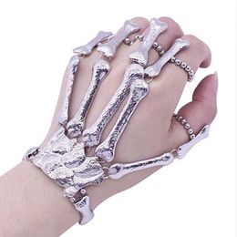 Bangle Skull And Crossbones Ring One-piece Bracelet With An Opening For Halloween Bracelets