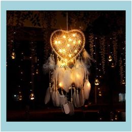 Items Decor Home & Gardendream Catchers Wind Chimes Led Flashing Rings Dream Catcher WindBell Lantern Ornaments Nordic Wedding Christmas No