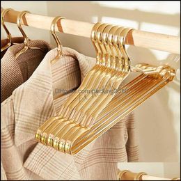 Hangers & Racks Clothing Housekee Organization Home Garden Clothes Hanger 10Pcs Aluminium Alloy Coat Anti-Slip Drying Rack Wardrobe Space Sa