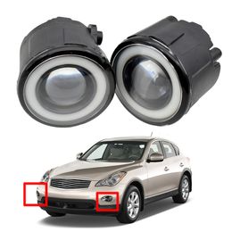 for Infiniti EX35 3.5L V6 2008-2012 fog light pcs Front Bumper Lamp Styling Angel Eye LED Lens 12v H11