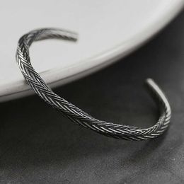 Nordic Viking Pattern Bangle Bracelets Bangles for Men Pulseras Hombre Titanium Steel Open Bracelet Jewellery Q0719