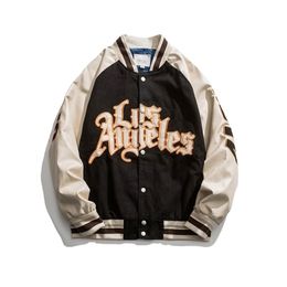 Large Size Embroidery Baseball Jacket Loose Coat Womens s Couple Bomber Unisex Hip Hop Street Clothing 211014