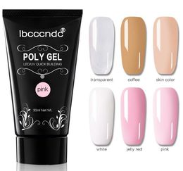 pink transparent 6colors Temperature change 30ml Poly Nail Gel Set UV Varnish Polish Art Kit Quick Building For Extensions Manicure1