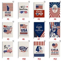America 4th of July Garden Flag Double Sided Patriotic Welcome Burlap Flag Independence Day Yard Outdoor Decoration 496x