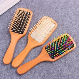 Natural Wooden Comb Wet & Dry Hair Airbag Hair Care Massage Comb Hair Brush Comb Anti-static Brush Salon Styling Tamer Tool BH4519 WLY