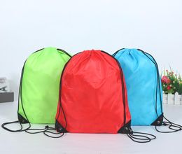 34*42cm storage bag waterproof drawstring backpack outdoor sports travel shoulder clothes shoes children toy pocket 2021