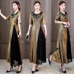 Chinese ethnic clothing Improved cheongsam women Asian summer dress Traditional Style Vintage Costume party Festival stage wear