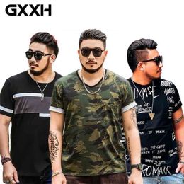 SELL GXXH Oversize Large Size Men's Short Sleeves Printed T Shirts Male Fat Guy Summer Mens Tee Clothes XXL-4XL 5XL 6XL 7XL 210716