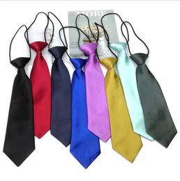 Boys tie Formal Wear Pre-Tied Polyester Necktie Elastic Strap neckTies