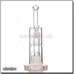 hookahs 12.4Inches arm tree perc glass water bongs heady dab rigs recycler oil burner pipe bong 18.8mm joint free type