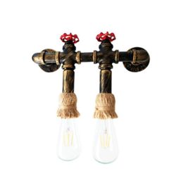 Wall Lamp Retro Industrial Vintage Iron Water Pipe Lamps E27 Rope Loft Light Applique Murale Luminaire