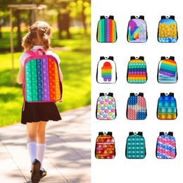 Boys and Girls Backpacks Party Favor Gifts Fidget Bag Rainbow Push Bubble School Bags Bookbag